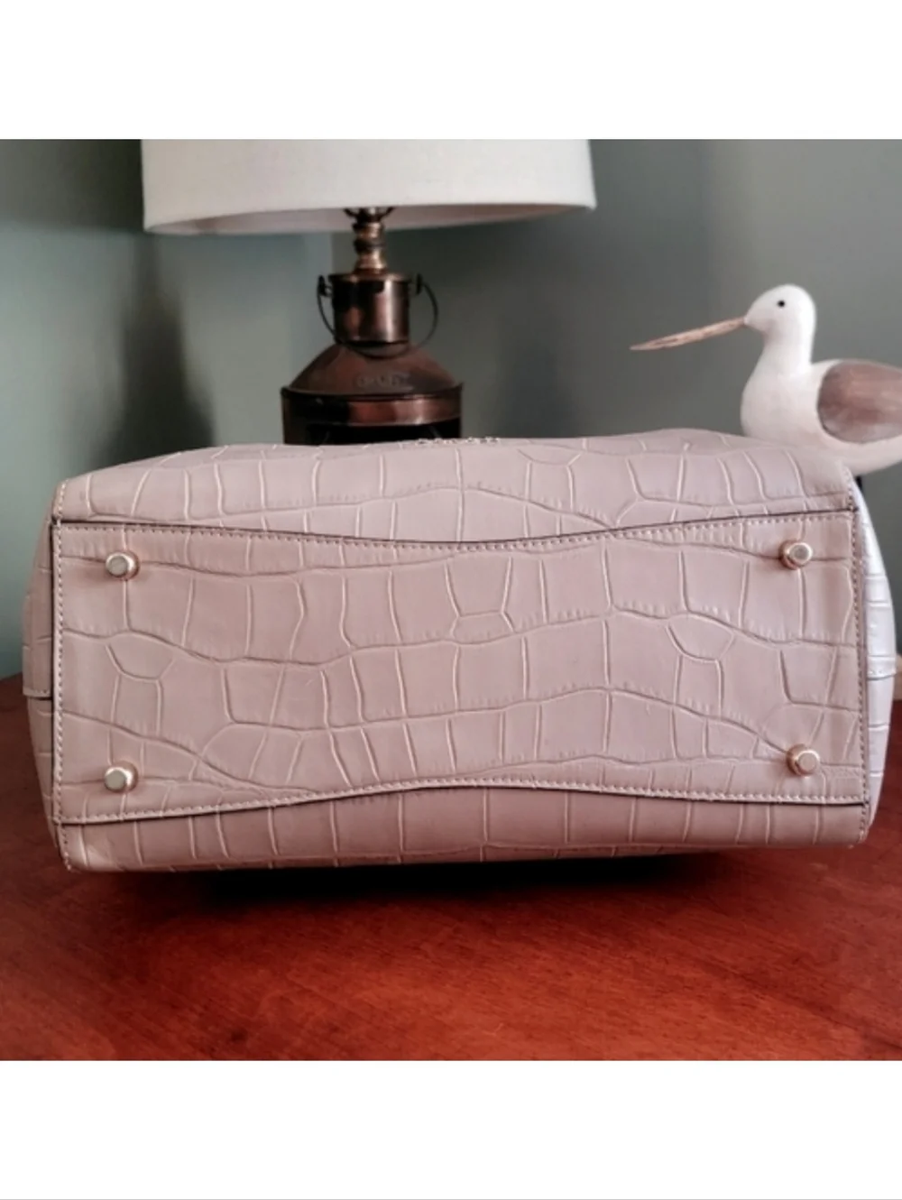 Coach F37099 Blake Croc Embossed Leather Carryall Satchel Crossbody Bag